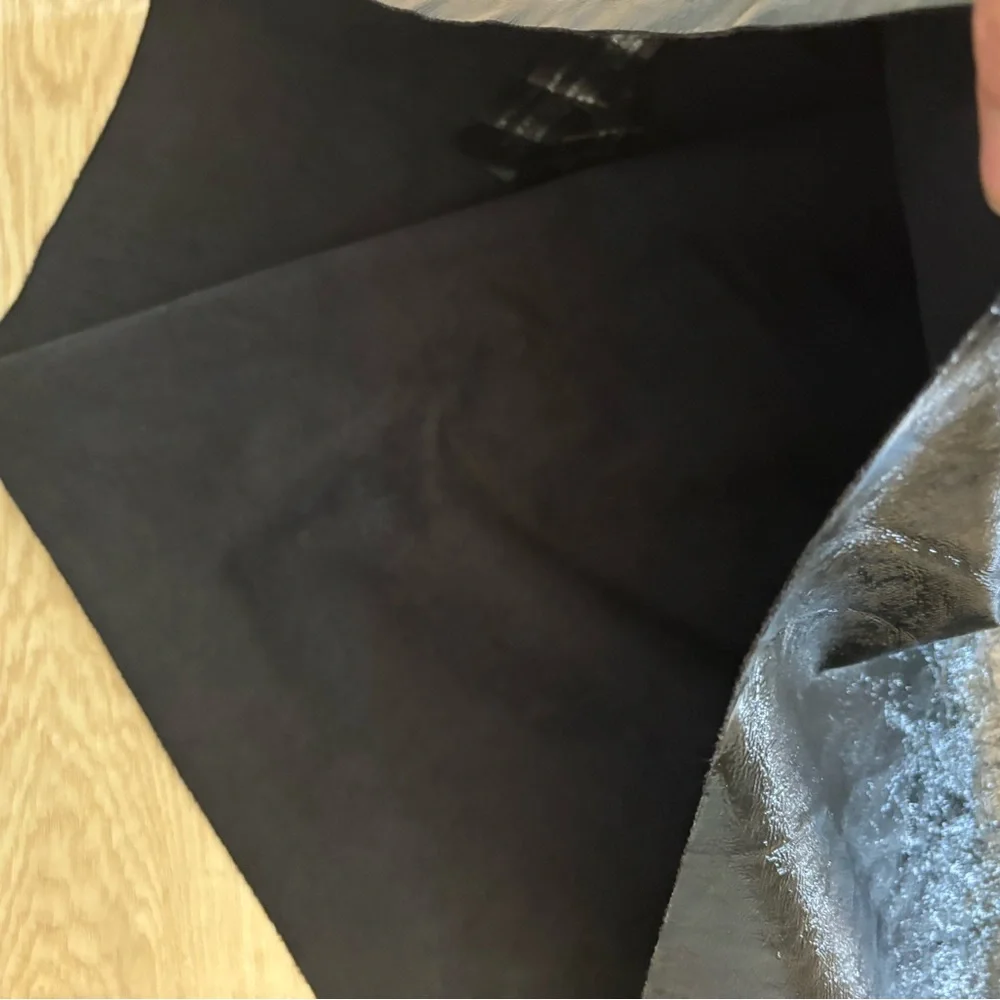 Zara Black Faux Leather Metallic Mini Skirt Festival Boho Concert Skirt